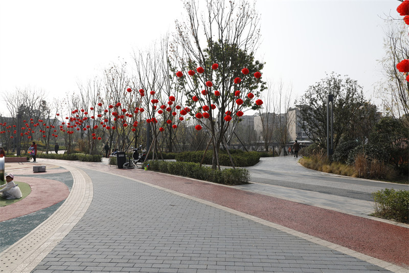 成都龙泉驿马河公园陶瓷透水砖路面合作案例，效果图